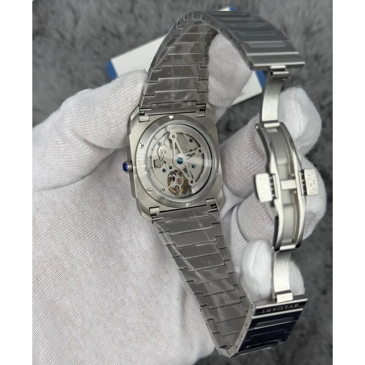 Bvlgari Men’s Octo Black Dial Tourbillon-Style Watch