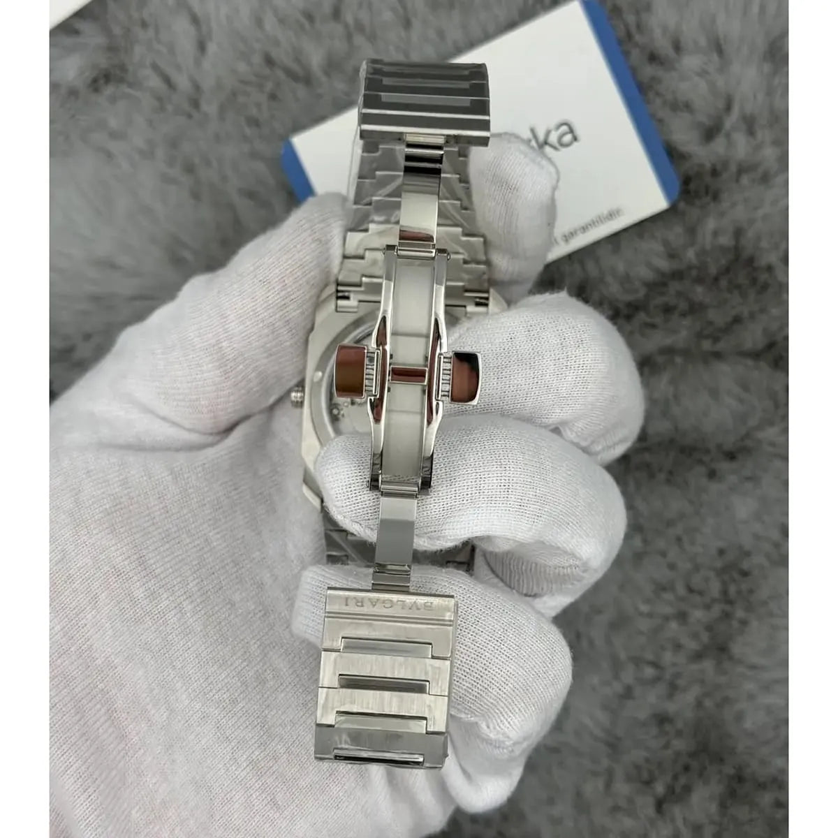 Bvlgari Men’s Octo Blue Dial Tourbillon-Style Watch