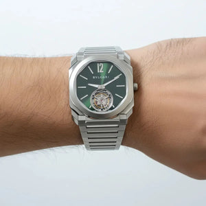 Bvlgari Men’s Octo Green Dial Tourbillon-Style Watch