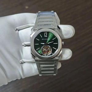 Bvlgari Men’s Octo Green Dial Tourbillon-Style Watch