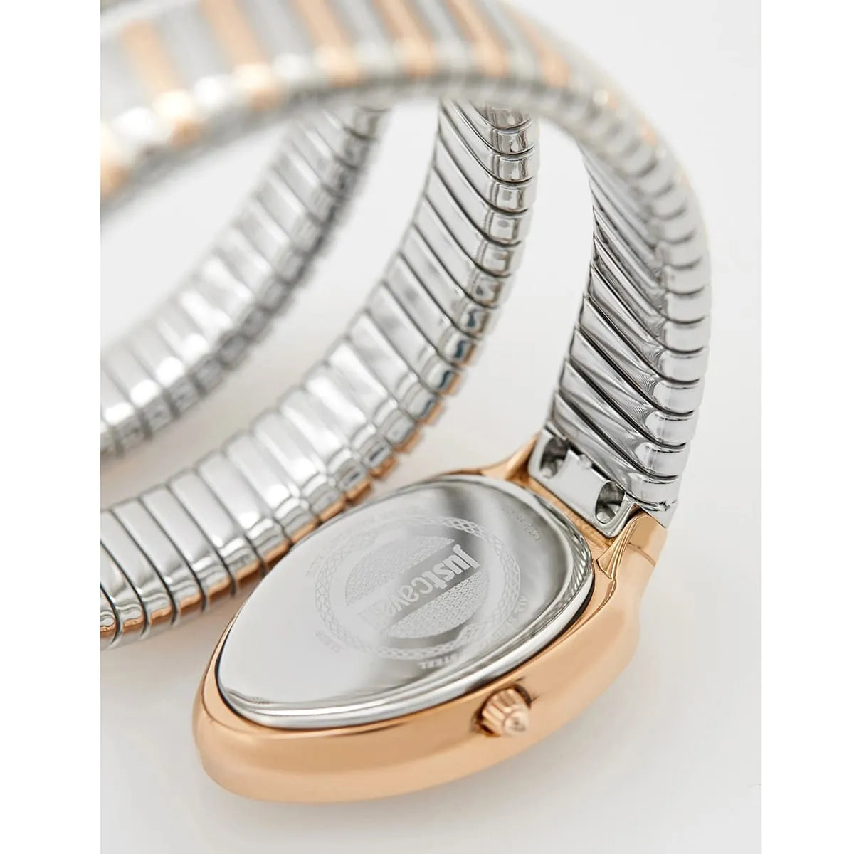 Just Cavalli women's original watch JC1L228M0085 with wine-colored strap and elegant dial, stylish accessory for women.