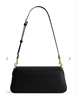 Refined Calf Leather Jet Shoulder Bag