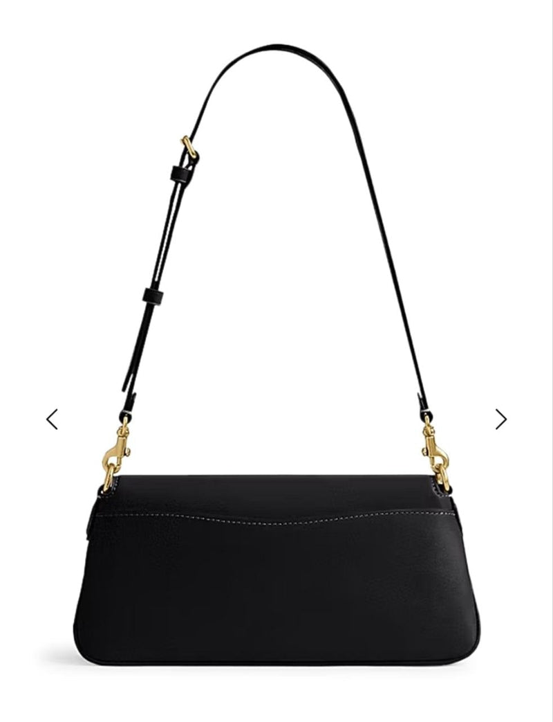 Refined Calf Leather Jet Shoulder Bag