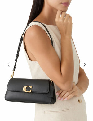 Refined Calf Leather Jet Shoulder Bag