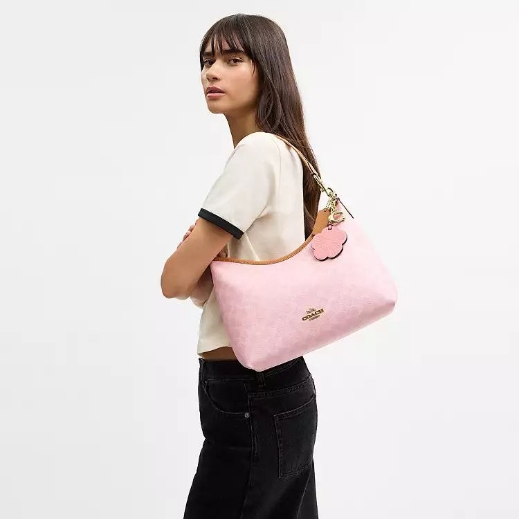 Laurel Shoulder Bag\nIn Signature Canvas With Charms