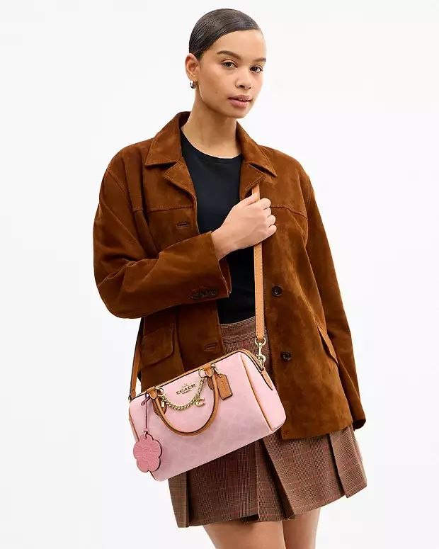 Rowan Satchel Bag In Signature Canvas With Charms mini