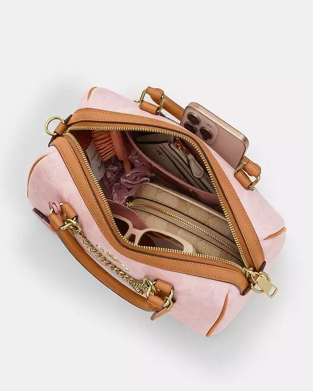 Rowan Satchel Bag In Signature Canvas With Charms mini