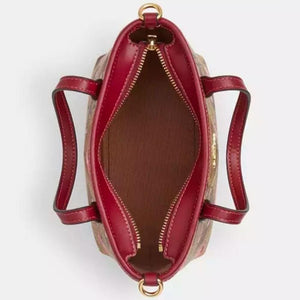 Coach City Mini Tote Bag In Signature Canvas With Cherry Print