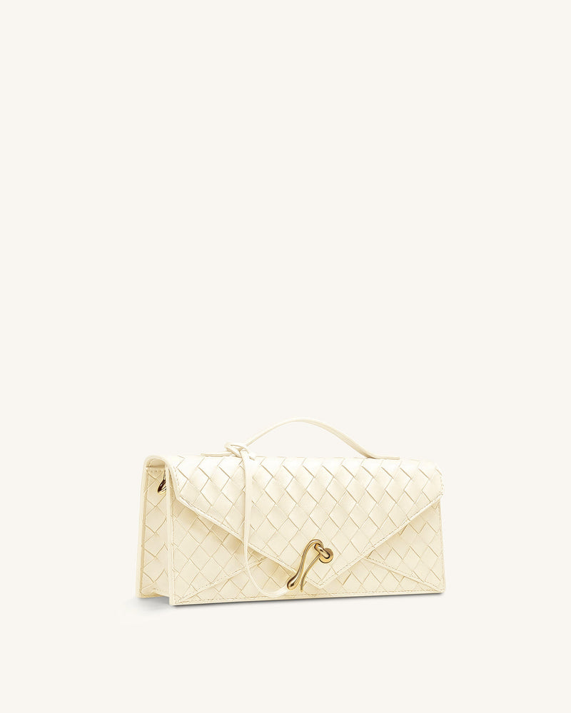 JW PEI Celeste Woven Textured Envelope Top Handle Bag - Ivory