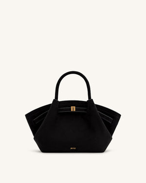 JW Pei Hana Mini Faux Suede Tote Bag - Black