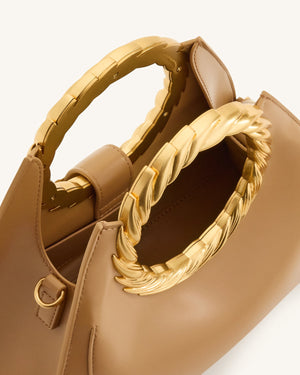 JW Pei Amiya Leaf Handle Sculpture Bag - Brown