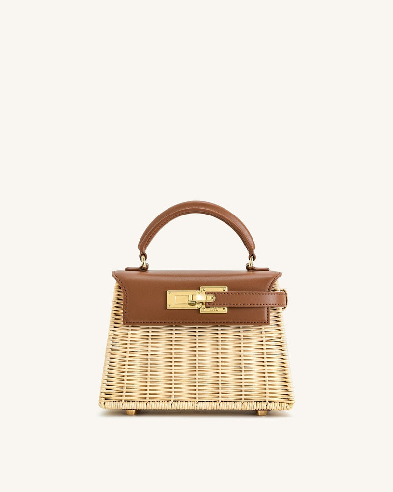 JW PEI Elise Natural Rattan Weaving Handbag