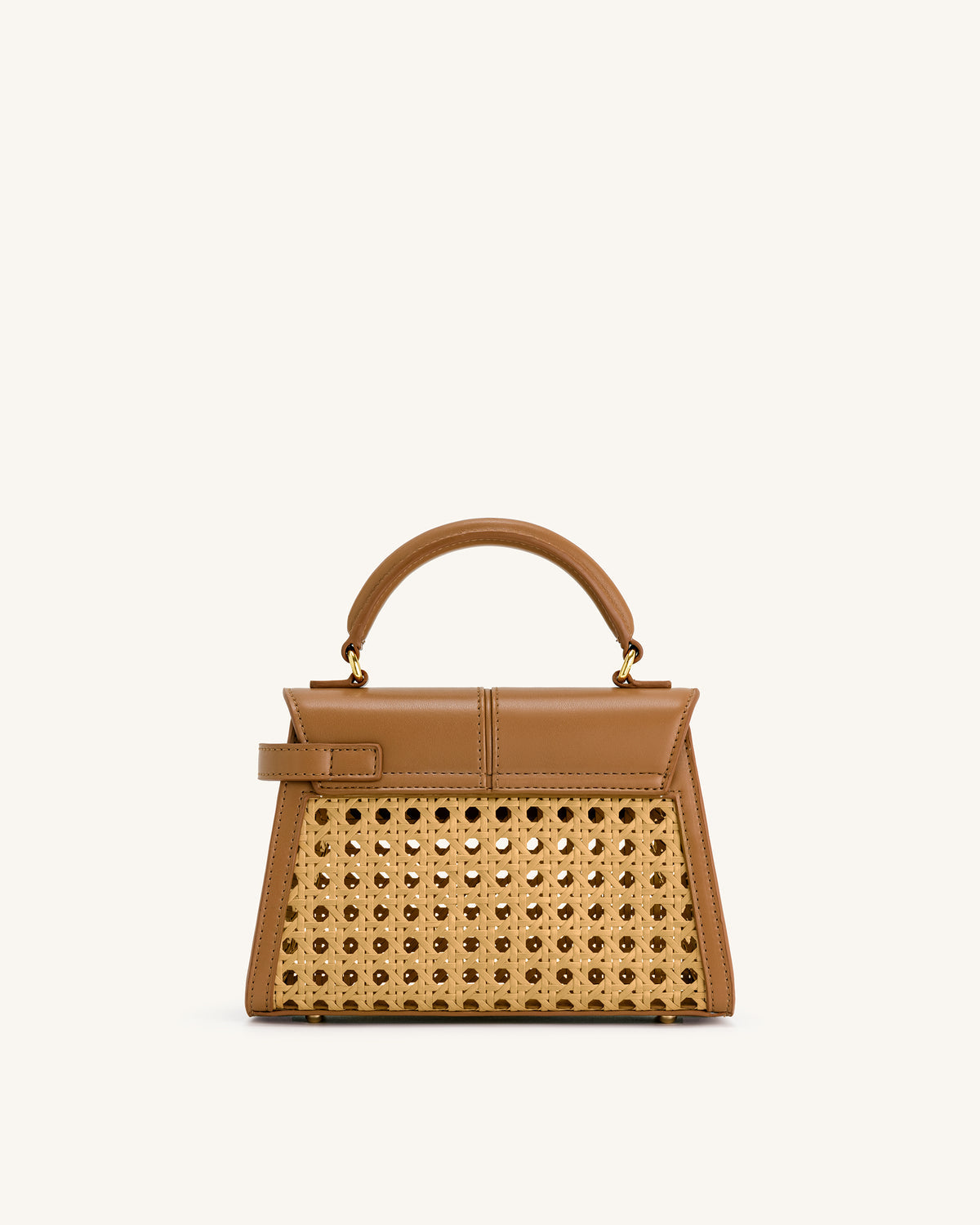 JW PEI Elise Faux Bamboo Woven Top Handle Bag