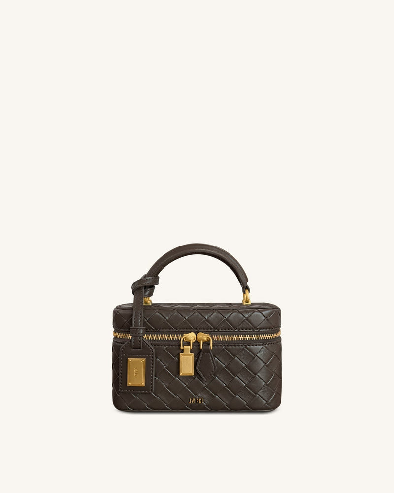 JW PEI Cleo Woven Texture Box Shape Top Handle Bag