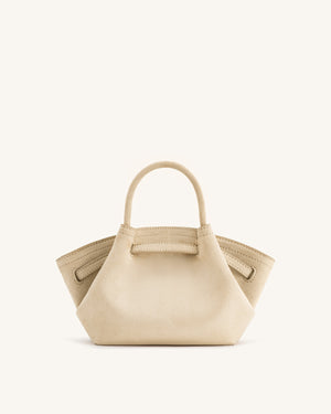 JW PEI Hana Mini Faux Suede Tote Bag - Off White