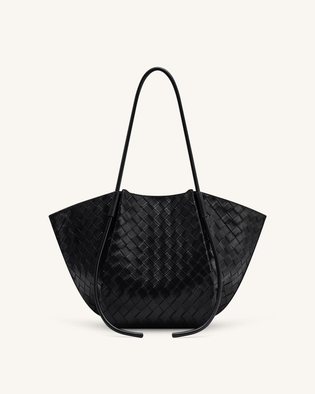 JW PEI Nala wide weave texture tote bag in deep wine color, showcasing durable woven design and spacious interior.