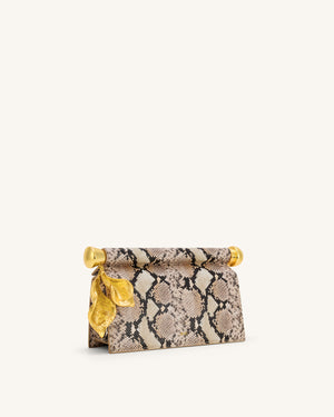 JW PEI Holly Metal Pendant Embellished Clutch - White
