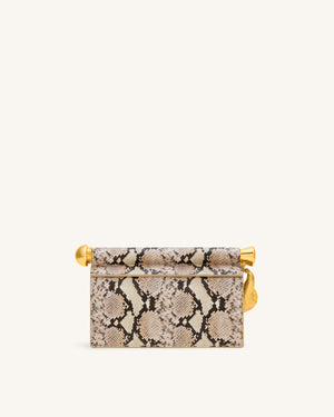 JW PEI Holly Metal Pendant Embellished Clutch - White