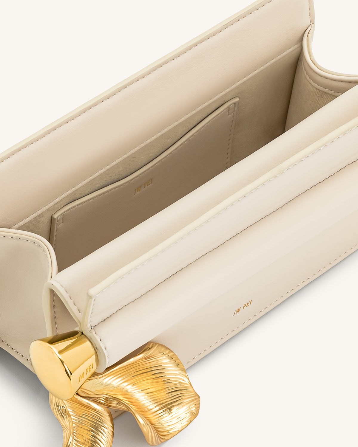 JW PEI Holly Metal Pendant Embellished Clutch - White