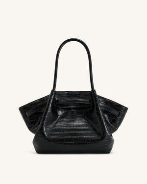 JW PEI Hana Medium Tote Bag - Black Croc