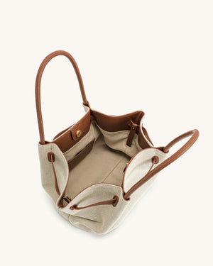 JW PEI Hana Tote Bag - Brown Canvas