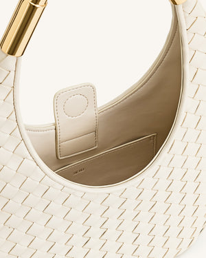 JW PEI Olivia Hand-Woven Metal Handle Hobo Bag