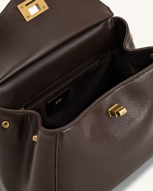 JW PEI Lucia Classic Top Handbag - Dark Brown
