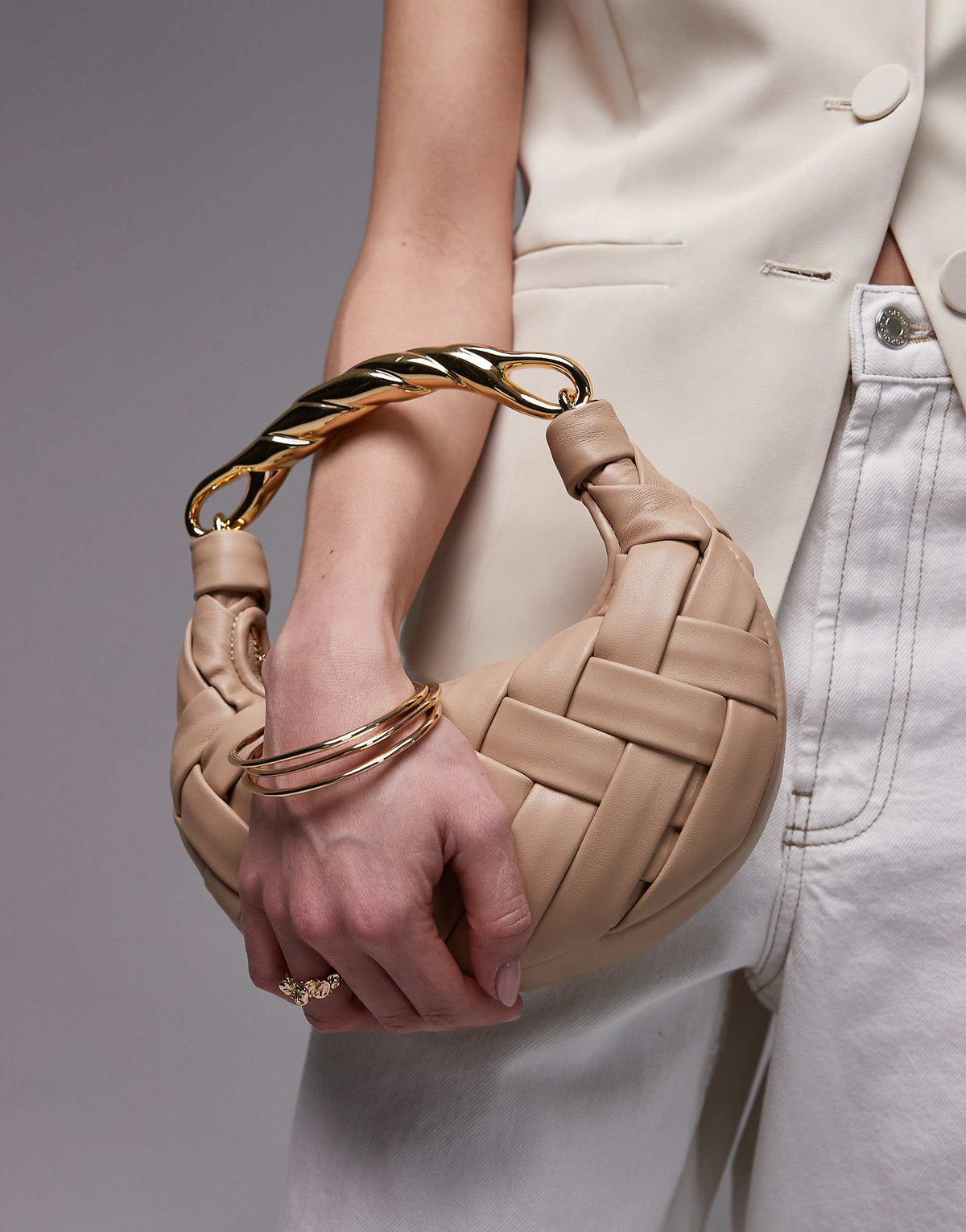 JW PEI Orla Weave handbag-almond