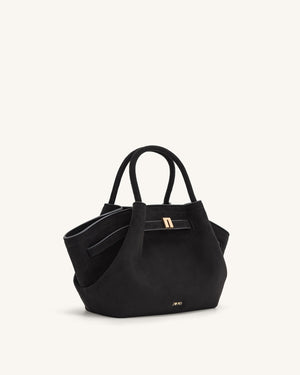 JW pei Hana Mini Faux Suede Tote Bag - Black