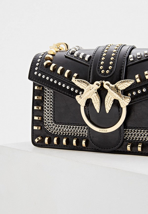 Pinko Love studded shoulder bag