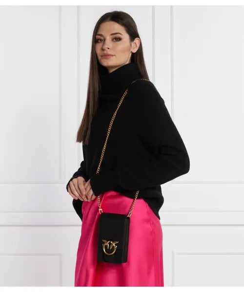 Pinko Love One Smart Phone Bag in Leather black