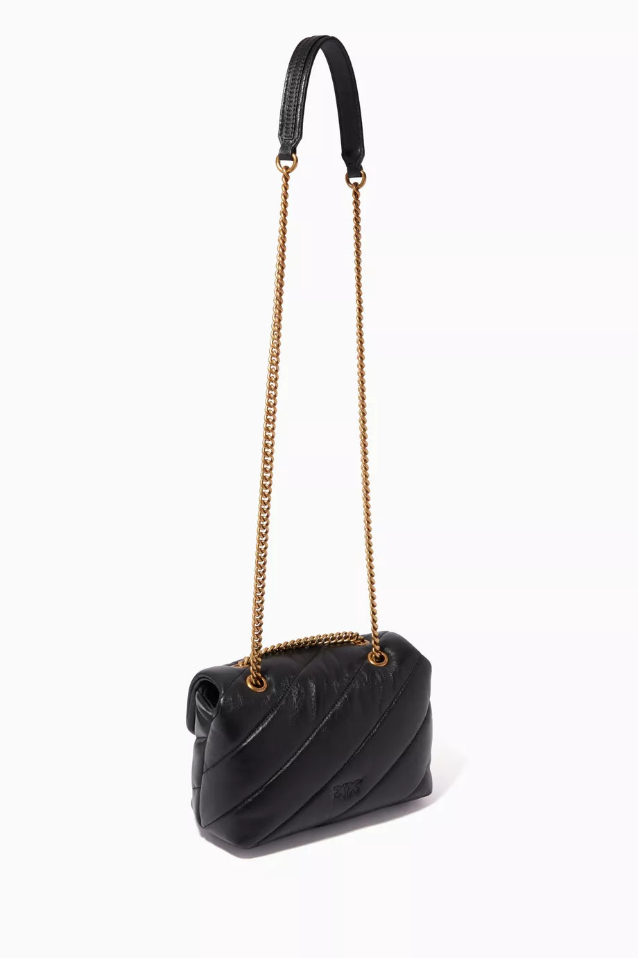 Pinko Love large Bag in Nappa Leather with Quilted Puff and Stones