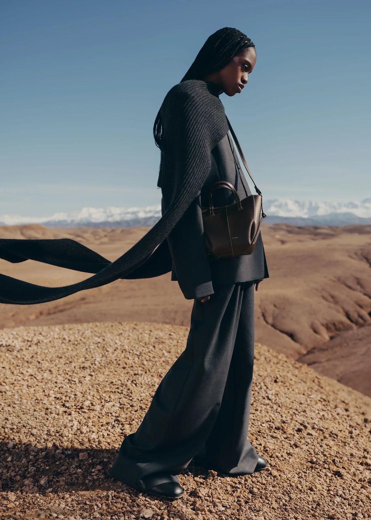 Polene Cyme Tote Nano EDITION TEXTURED EBONY