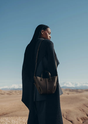 Polene Cyme Tote Nano EDITION TEXTURED EBONY