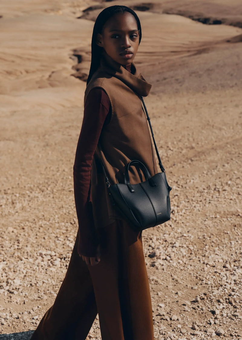 Polene Cyme Tote Nano EDITION TEXTURED BLACK