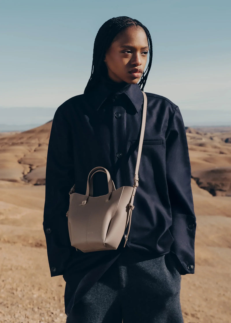 Polene Cyme Tote Nano EDITION TEXTURED TAUPE