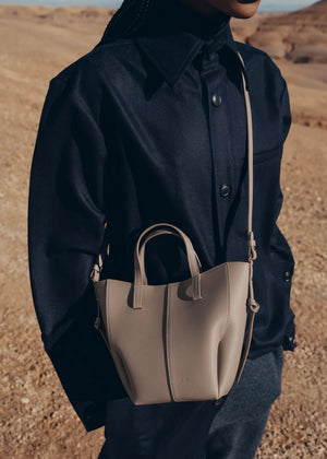 Polene Cyme Tote Nano EDITION TEXTURED TAUPE