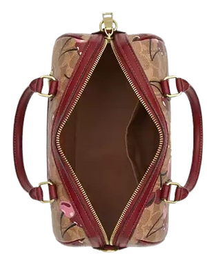 COACH ROWAN SATCHEL BAG IN SIGNATURE CANVAS WITH CHERRY PRINT
