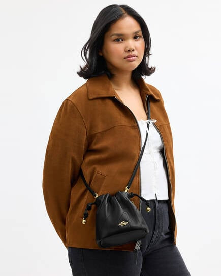 Coach Faye Mini Drawstring Bag in black