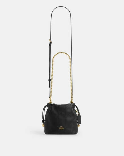 Coach Faye Mini Drawstring Bag in black
