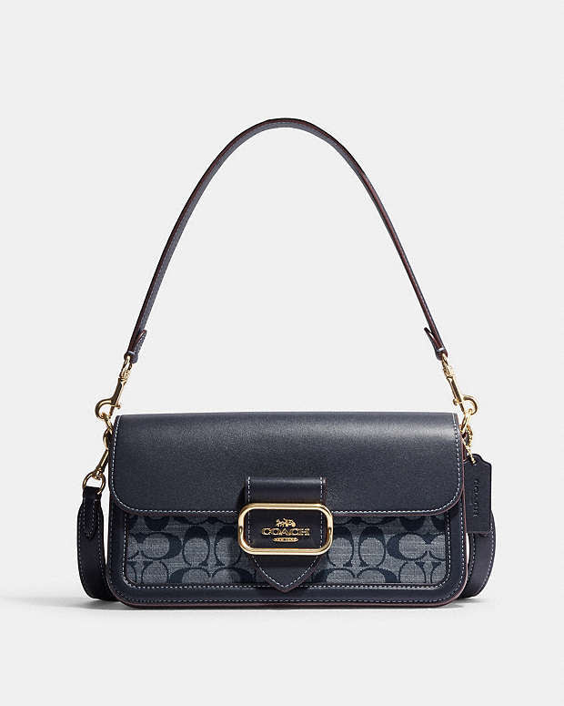 Coach Morgan Shoulder Bag In Signature Chambray Gold/Denim Multi