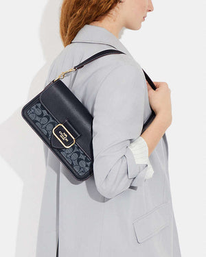 Coach Morgan Shoulder Bag In Signature Chambray Gold/Denim Multi