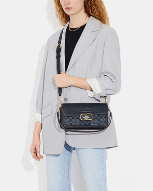Coach Morgan Shoulder Bag In Signature Chambray Gold/Denim Multi