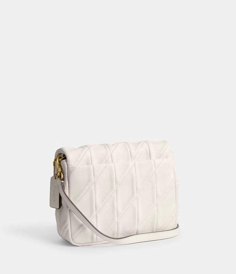 Coach Times Square Tabby Shoulder Bag with Quilting in white