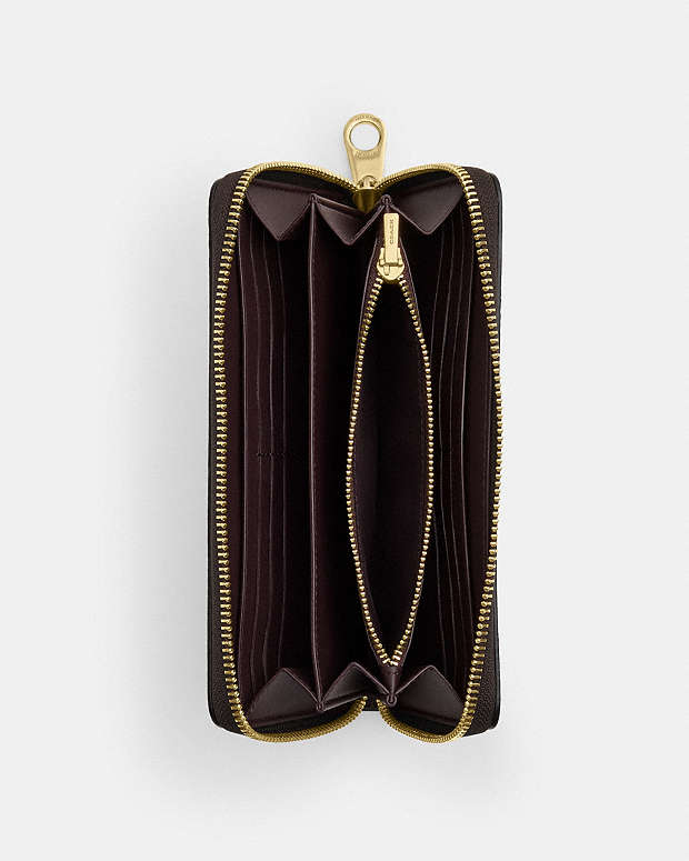 Coach Long Zip Around Wallet In Signature Canvas