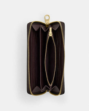Coach Long Zip Around Wallet In Signature Canvas