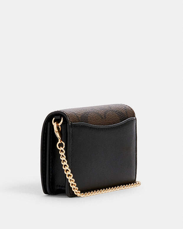 Mini Wallet On A Chain In Signature Canvas coach