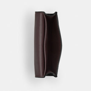 Coach Flap Card Case In Signature Canvas in walnut black