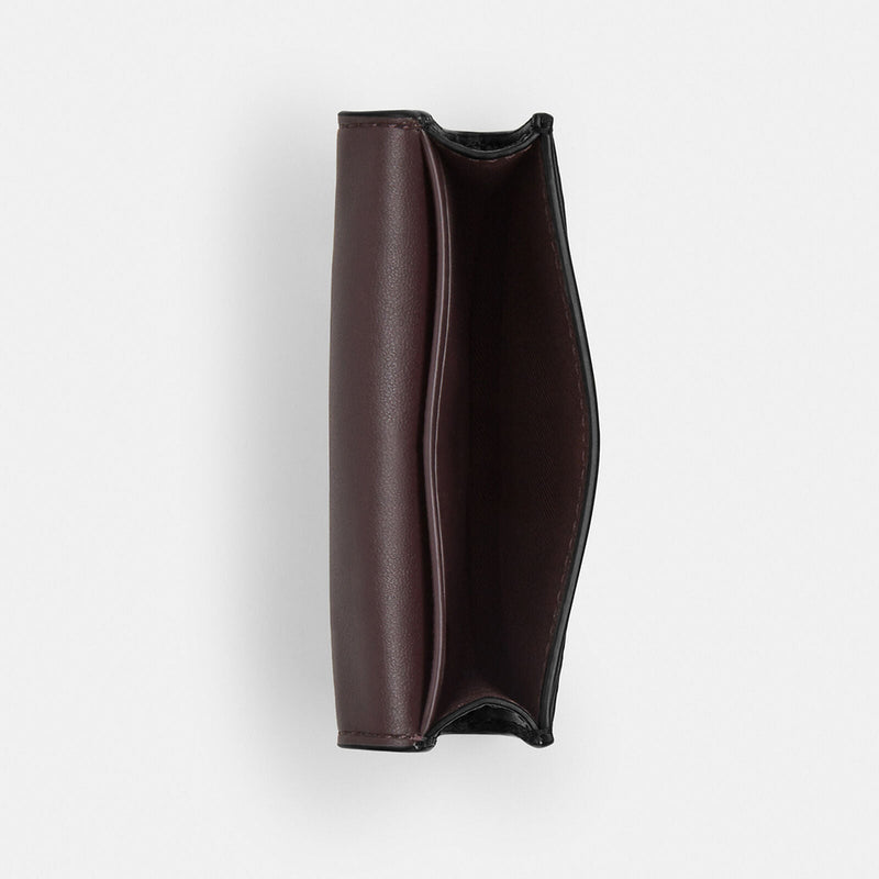 Coach Flap Card Case In Signature Canvas in walnut black