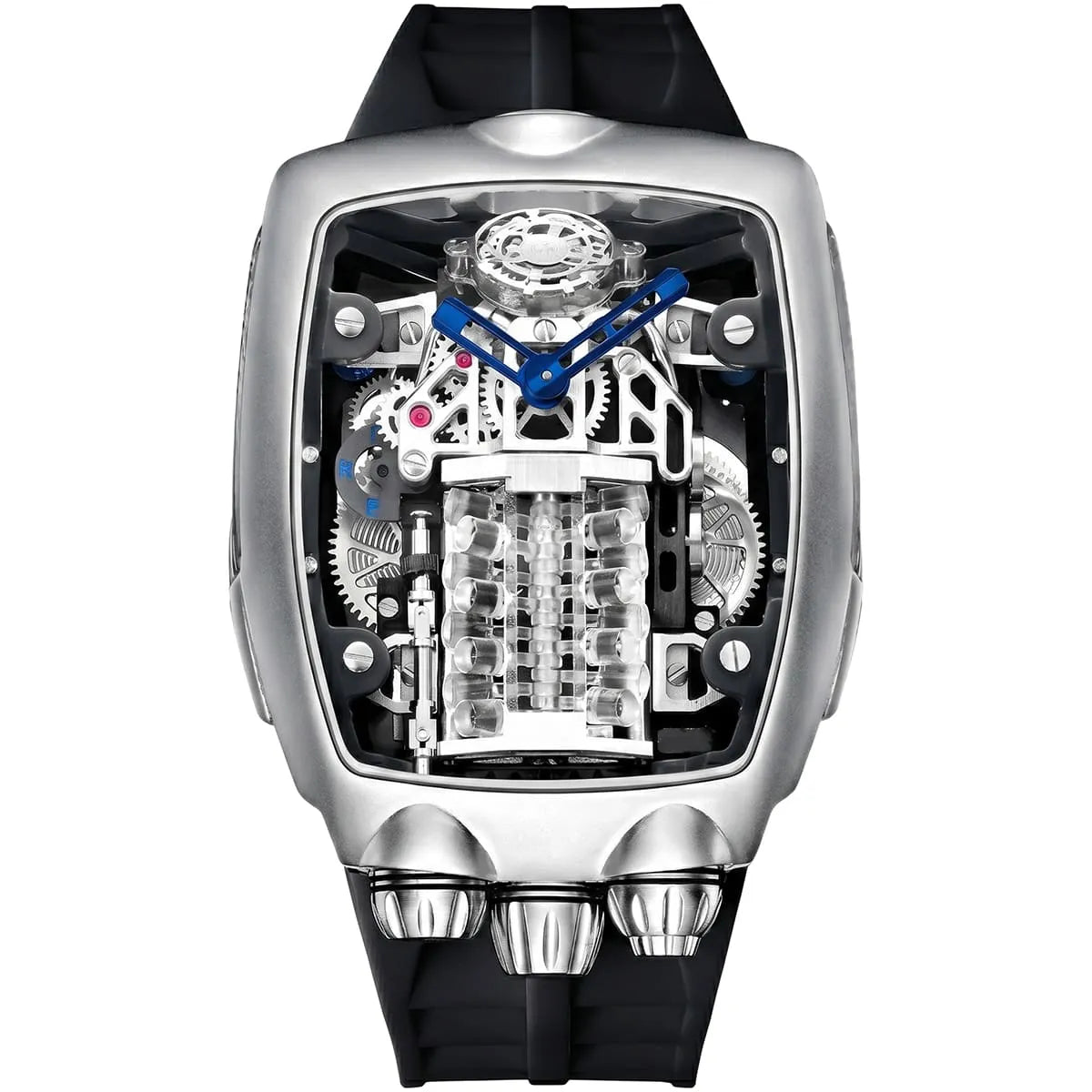 Bugatti x Jacob & Co. Men’s Silver Skeleton Engine Watch